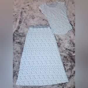 Fresh Produce blue skirt set size small